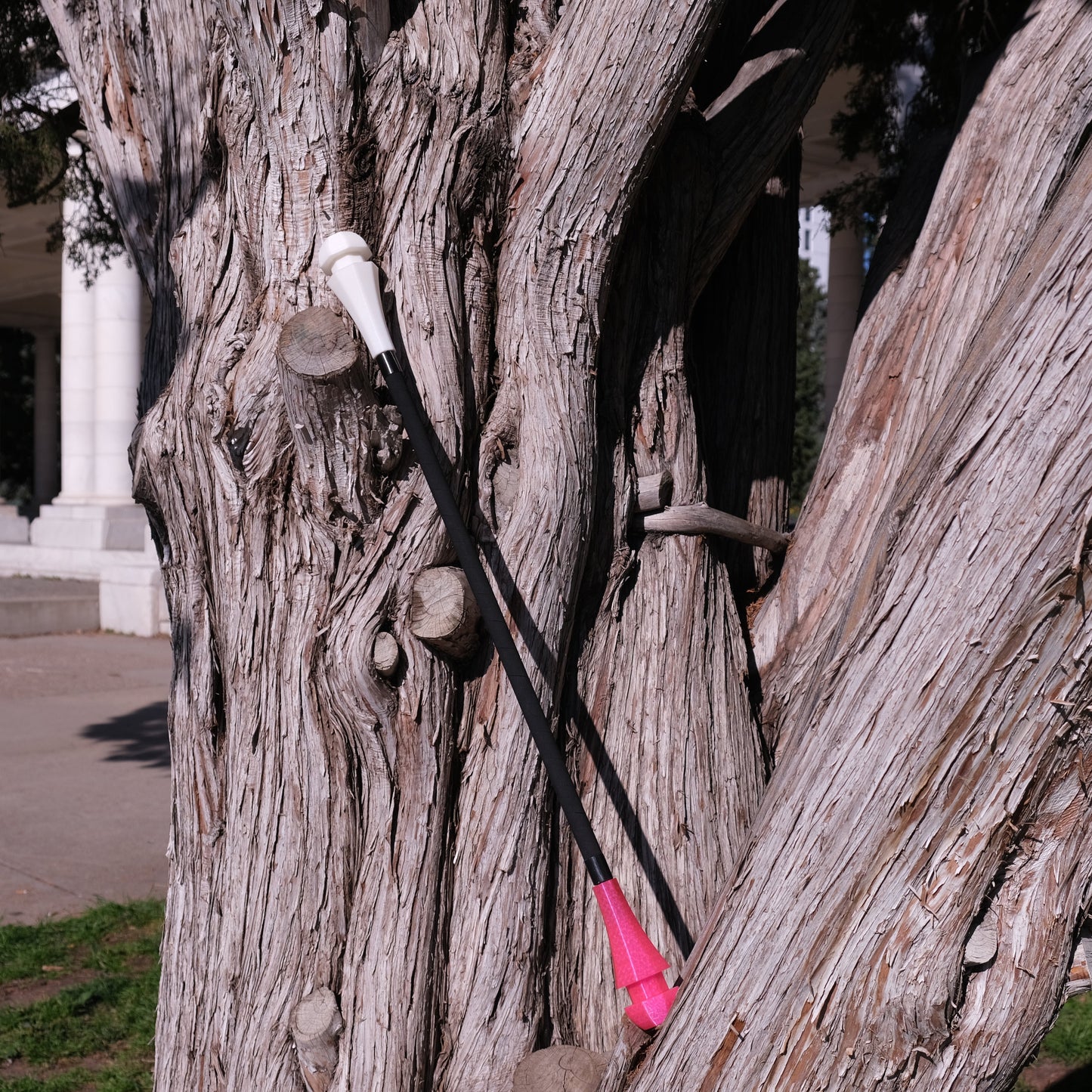 Gon Staff with White and Pink Gon Hubs sitting in a tree